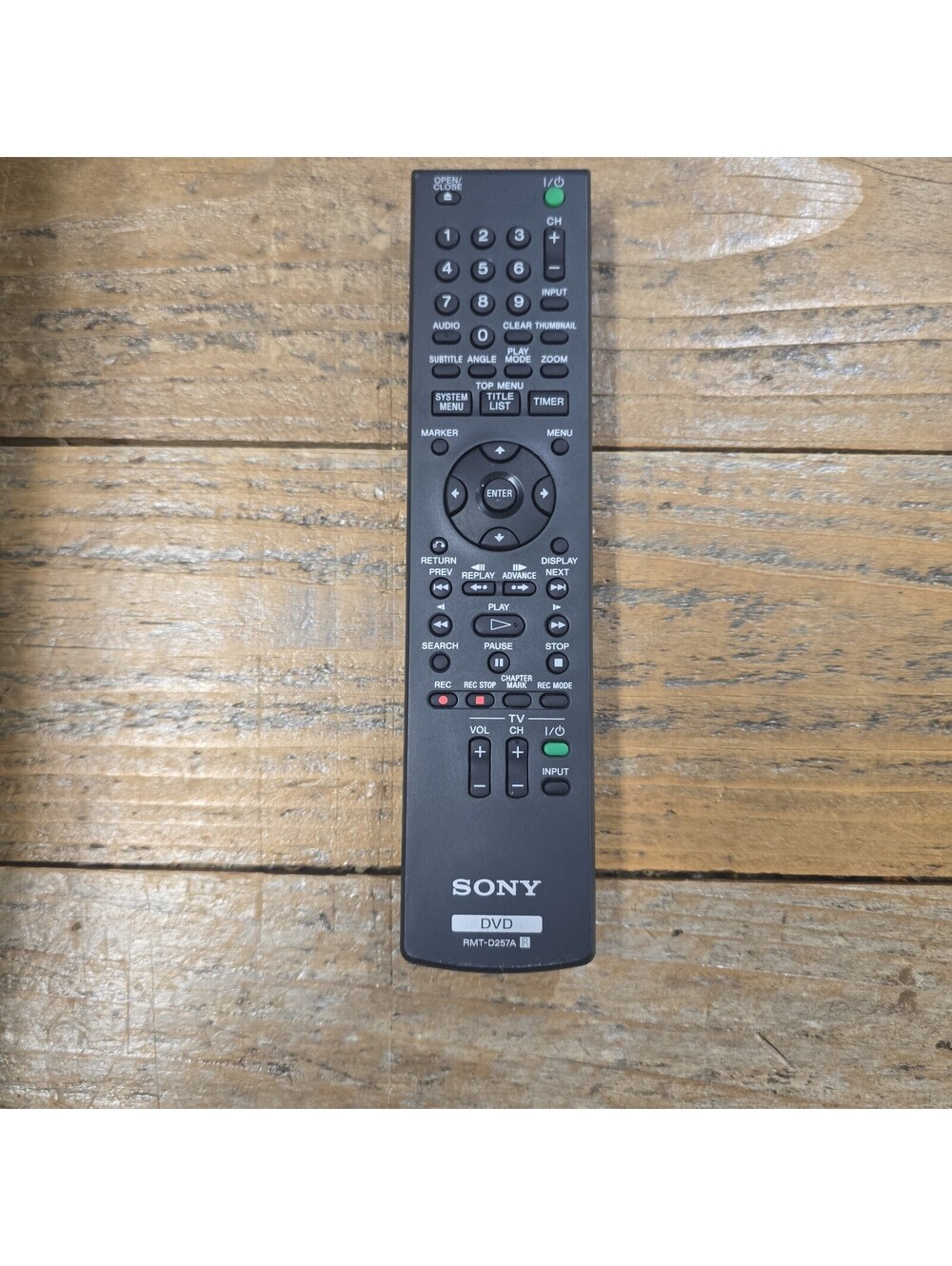 Sony RMT-D257A DVD Recorder Remote Control /Tested -Used For Various Models
